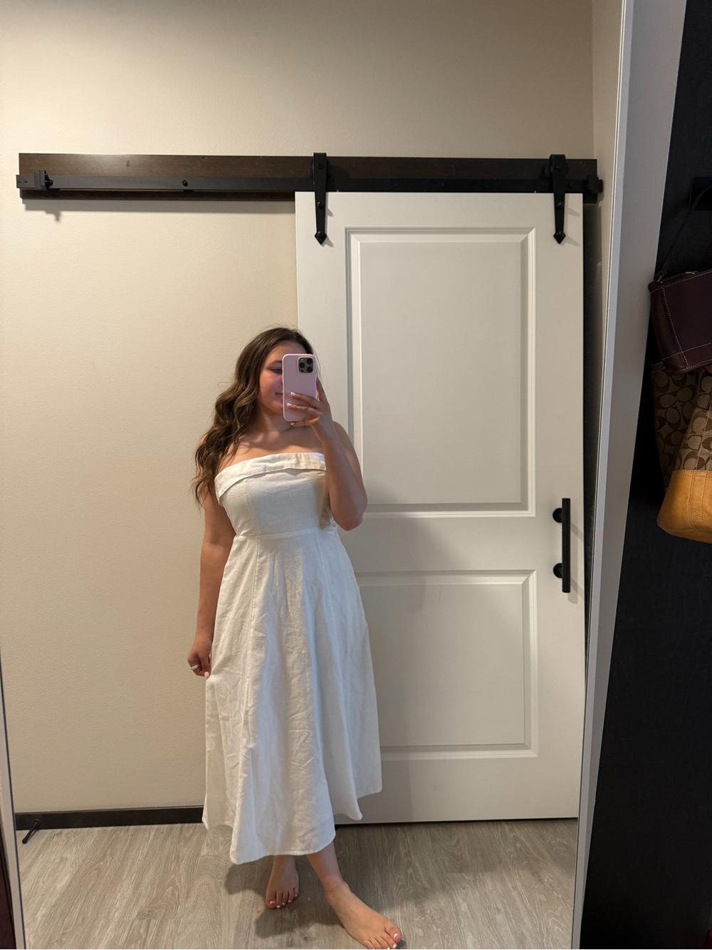 Abercrombie and fitch Strapless linen White dress